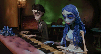 Emily & Victor from 'The Corpse Bride' playing piano