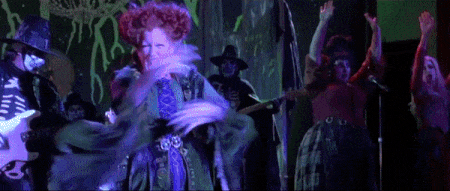 A clip from the film 'Hocus Pocus' featuring Winifred Sanderson dancing and singing to 'I Put a Spell On You'
