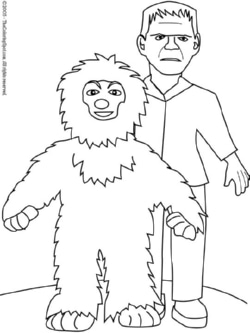 a Halloween-themed coloring page