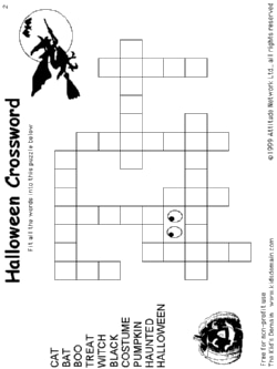 a Halloween-themed crossword puzzle, medium