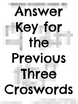 the answer key for the previous three crosswords