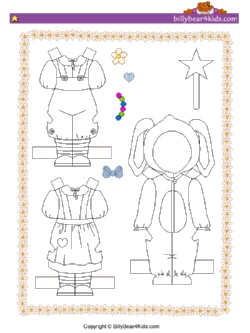a Halloween-themed paper doll