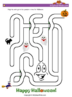 a Halloween-themed maze