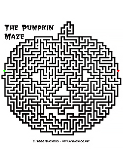 a Halloween-themed maze