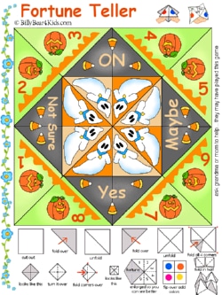 a Halloween-themed foldable fortune teller